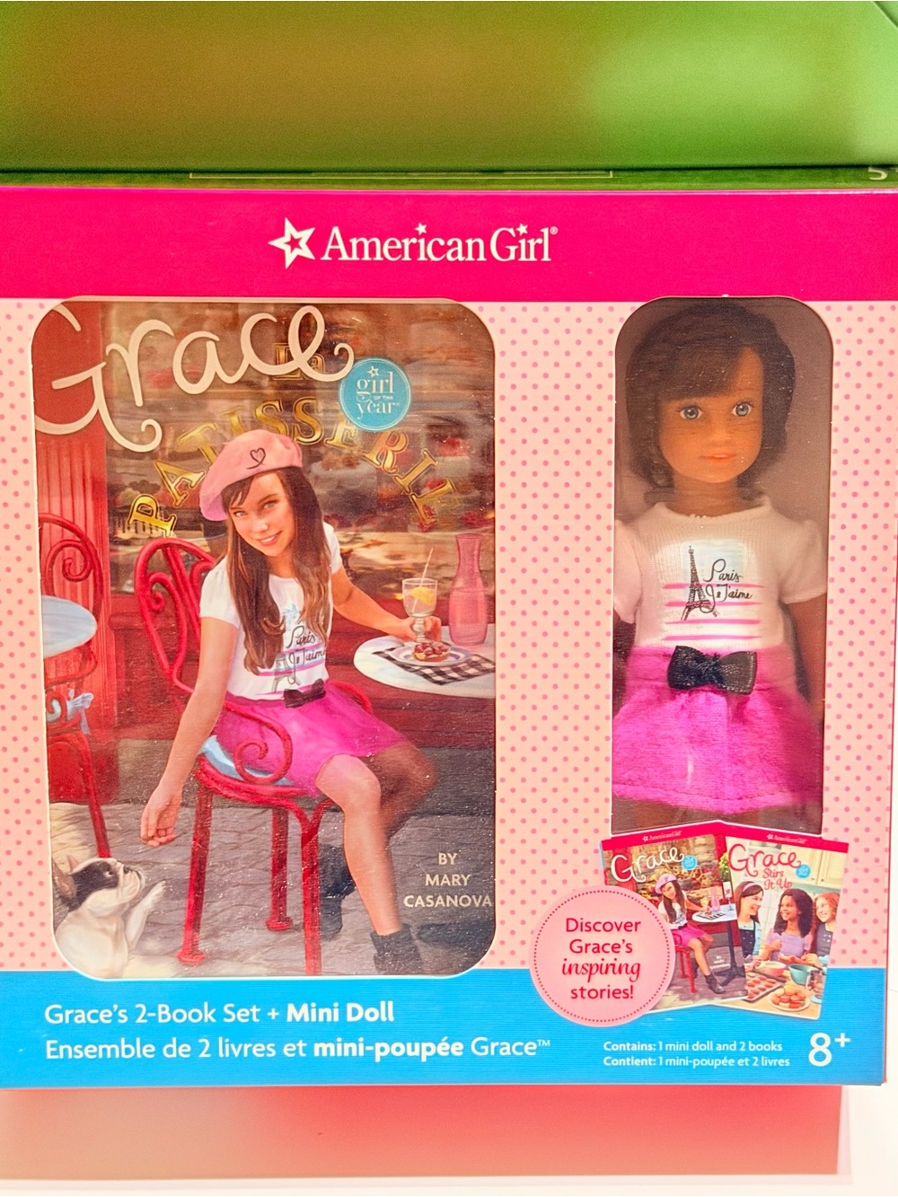 NIB Retired American Girl Grace 2015 GOTY Mini Doll & 2-Book Set – Pristine